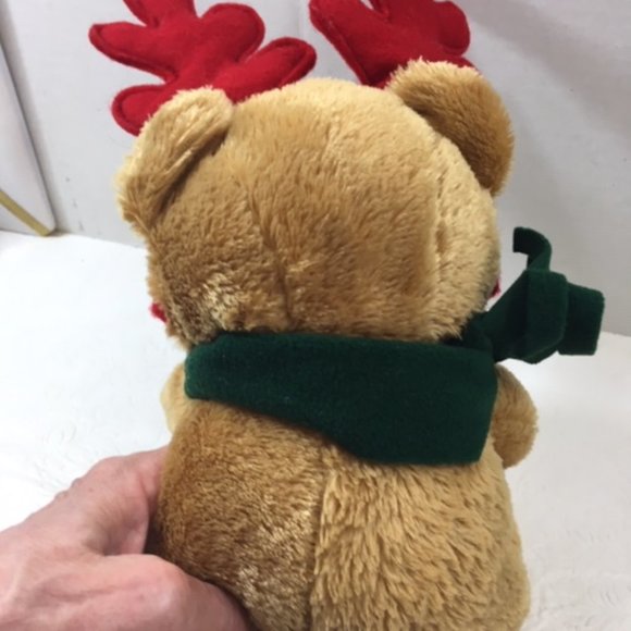 DAN DEE Christmas Teddy Bear Plush Stuffed Toy Green Scarf Magnetic Paws 12" - Picture 3 of 7